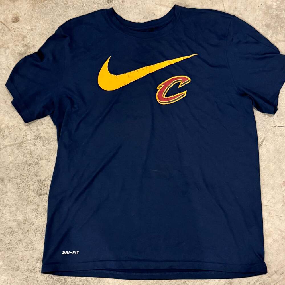 Men's Cleveland Cavaliers Nike Navy Essential Swoosh Logo Legend T-Shirt